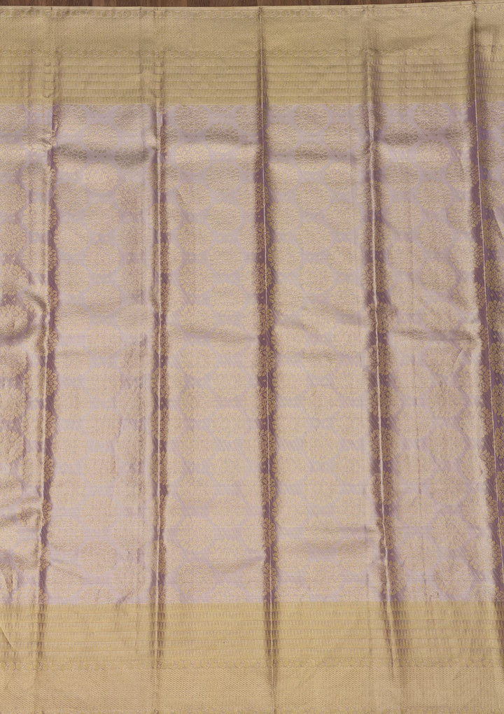 Lavender Zariwork Pure Silk Saree-Koskii