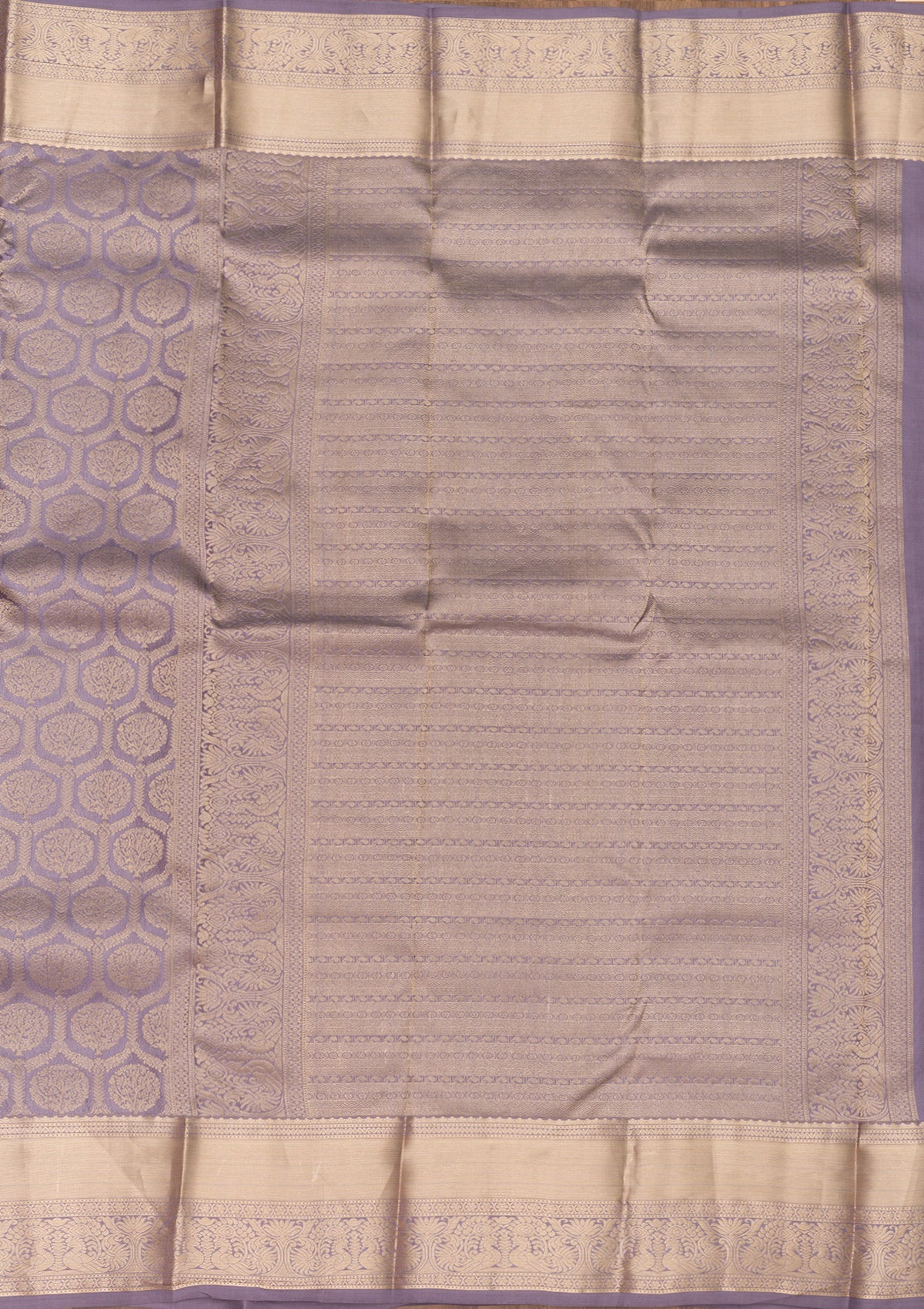 Lavender Zariwork Pure Silk Saree-Koskii