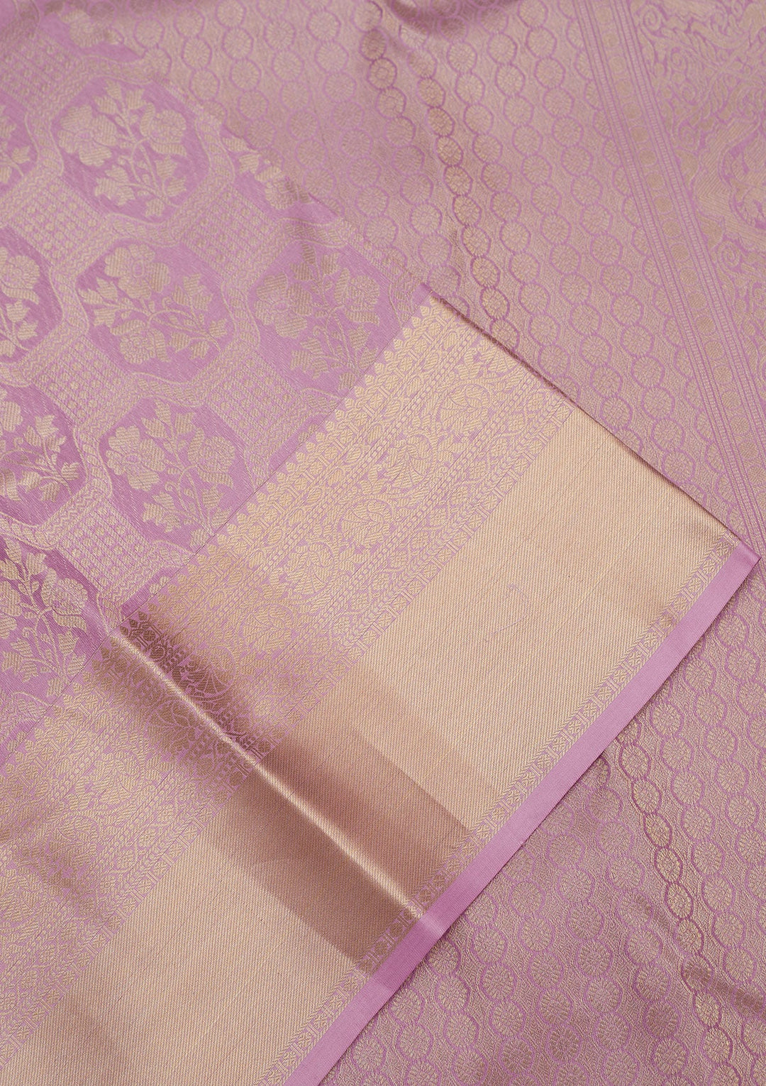 Lavender Zariwork Pure Silk Saree-Koskii