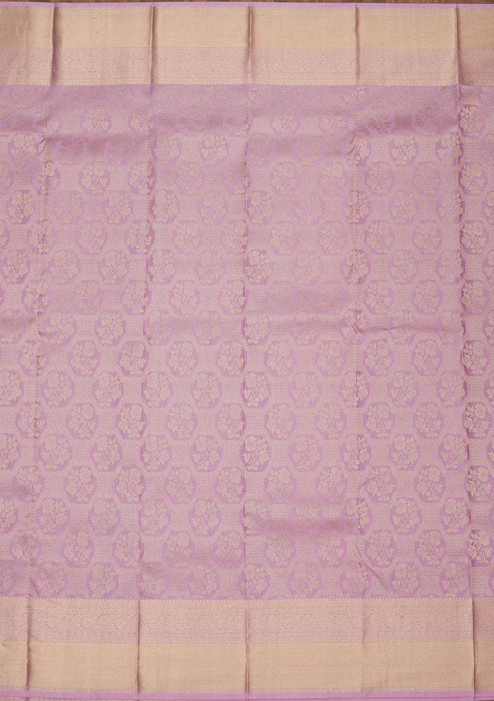 Lavender Zariwork Pure Silk Saree-Koskii