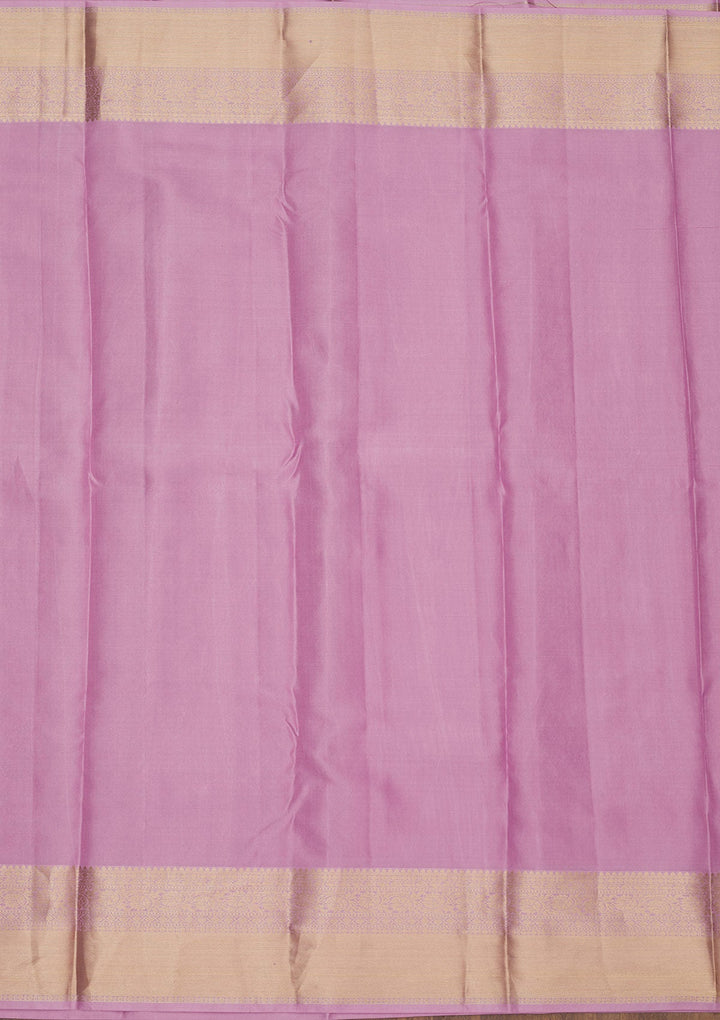 Lavender Zariwork Pure Silk Saree-Koskii
