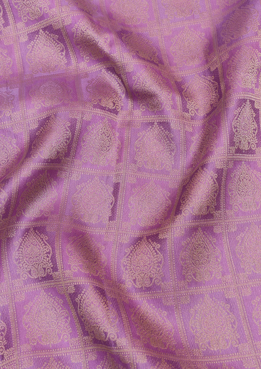 Lavender Zariwork Pure Silk Saree-Koskii