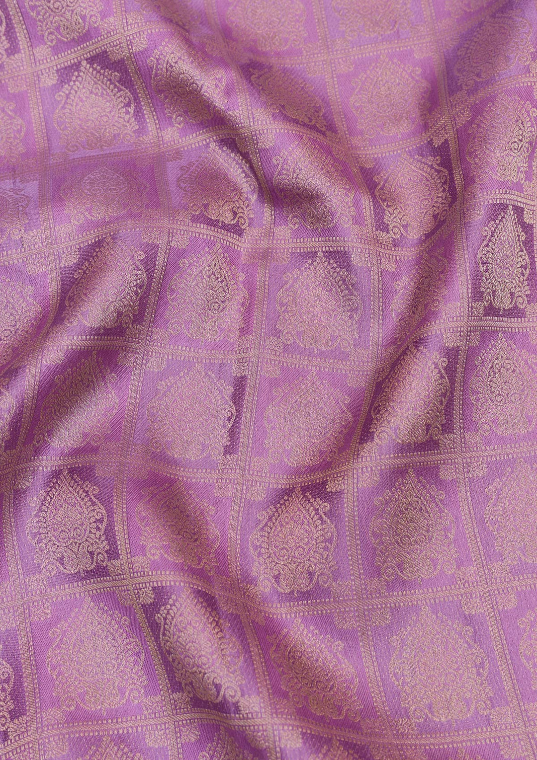 Lavender Zariwork Pure Silk Saree-Koskii