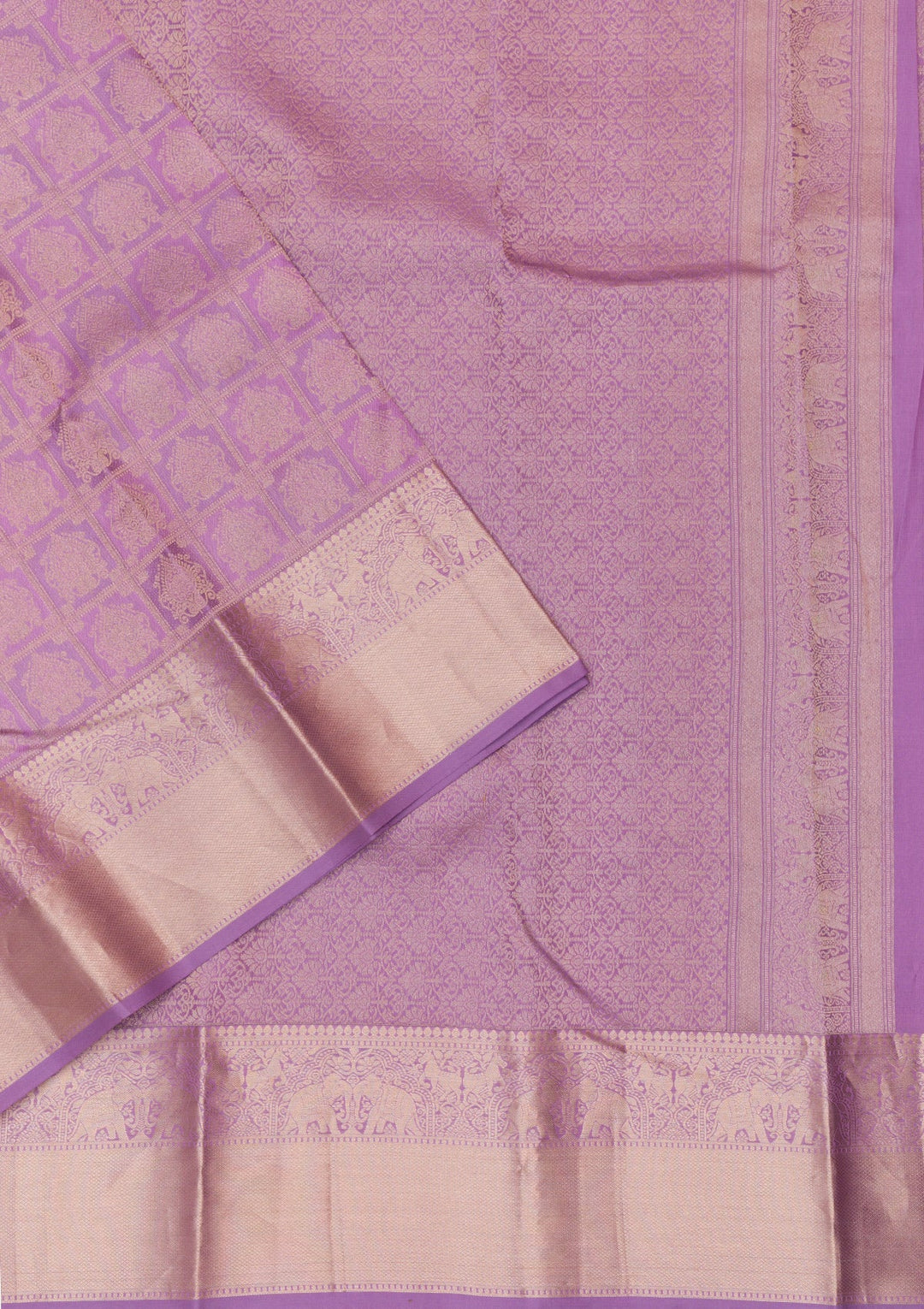 Lavender Zariwork Pure Silk Saree-Koskii