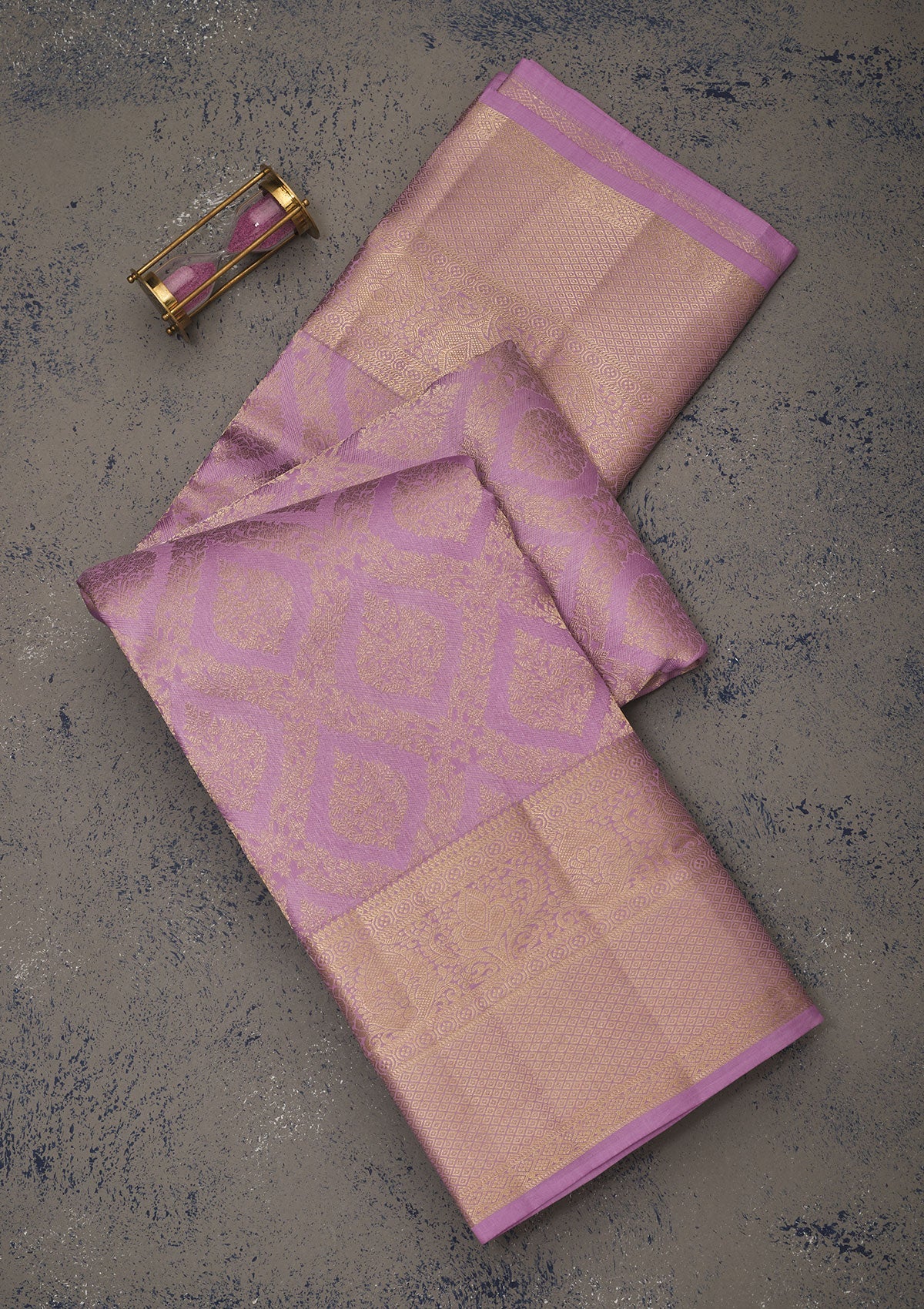 Lavender Zariwork Pure Silk Saree-Koskii