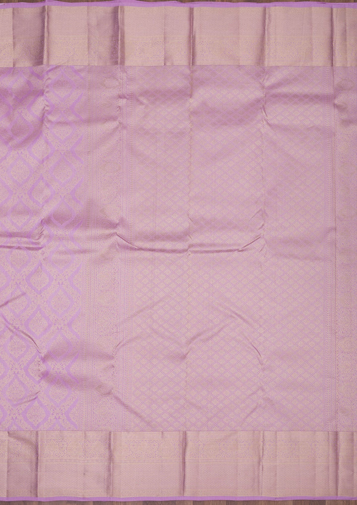 Lavender Zariwork Pure Silk Saree-Koskii