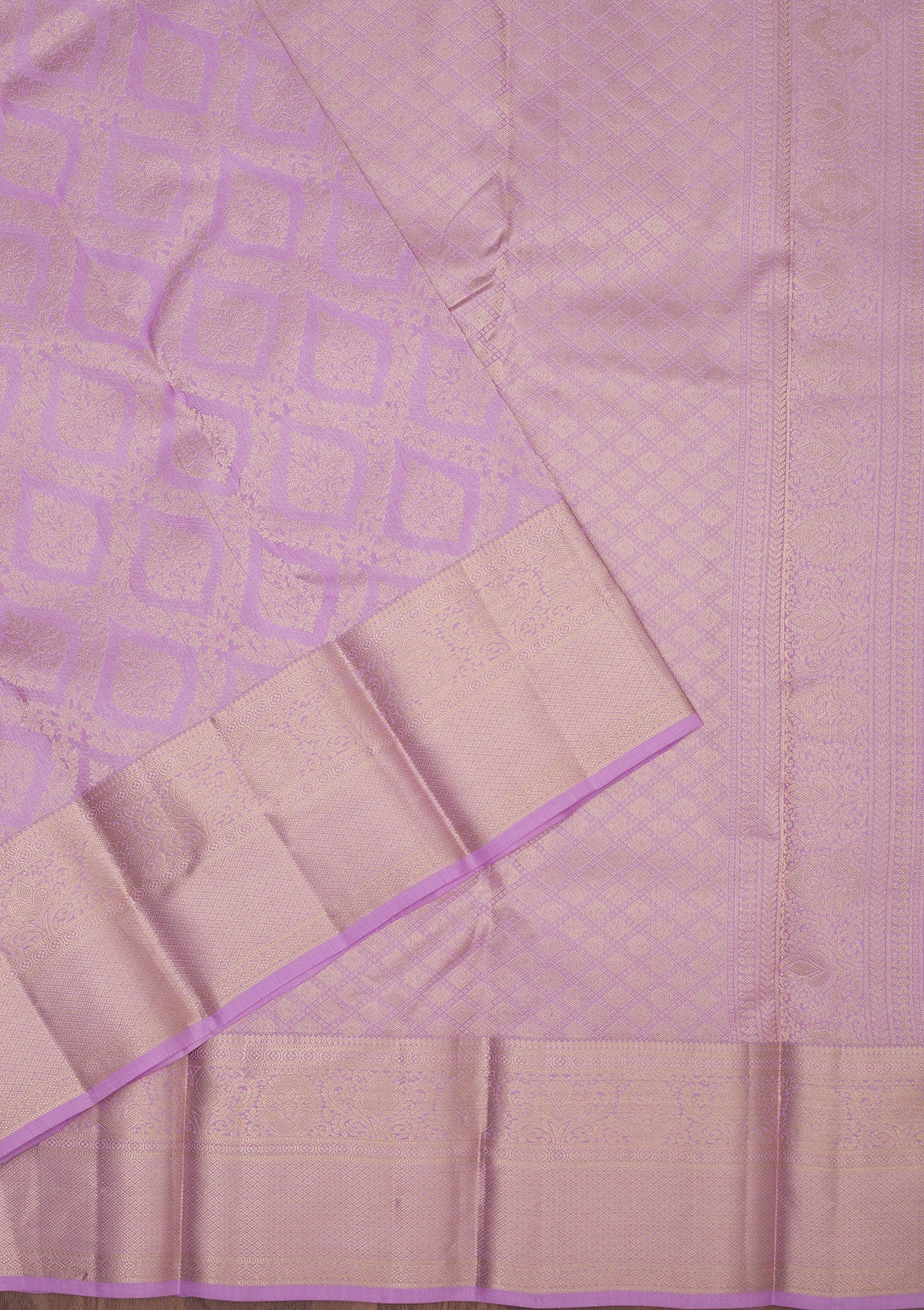 Lavender Zariwork Pure Silk Saree-Koskii