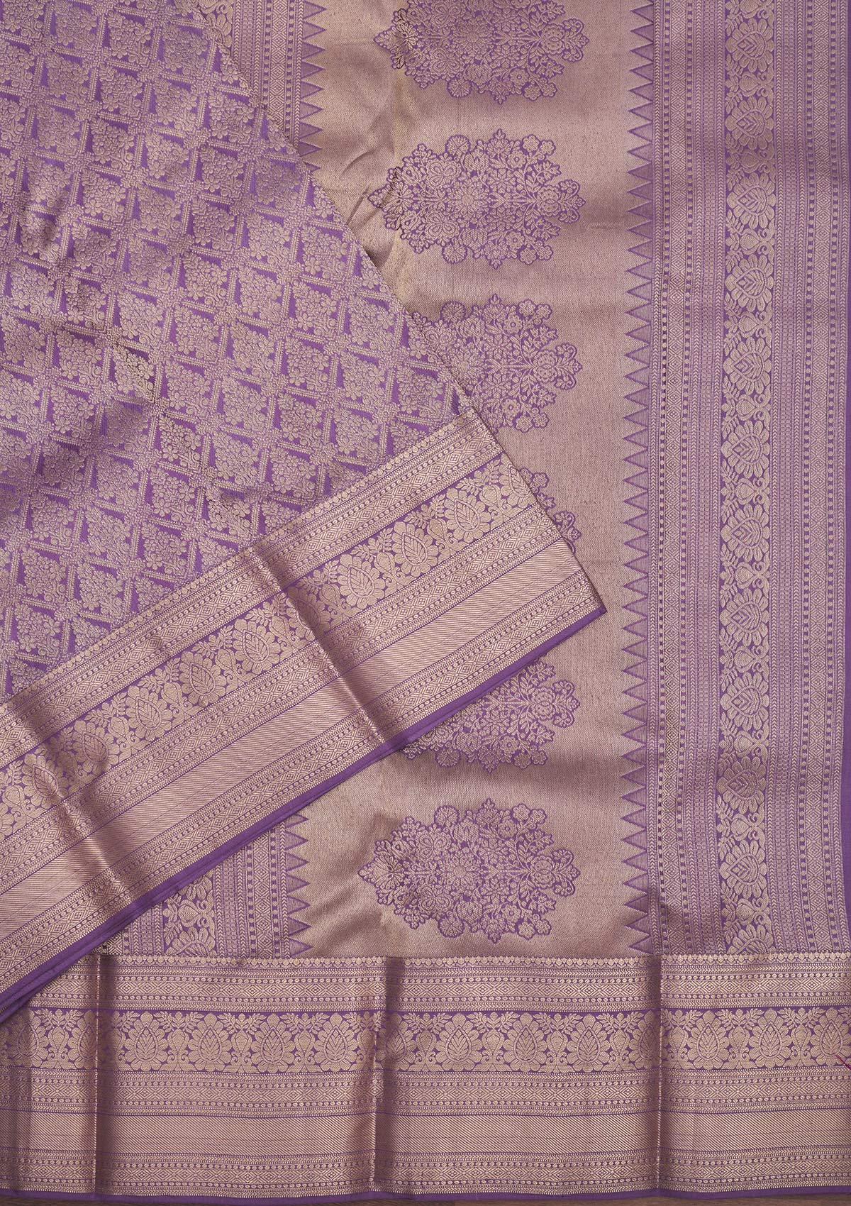 Lavender Zariwork Pure Silk Saree