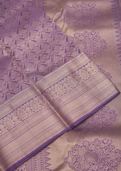 Lavender Zariwork Pure Silk Saree