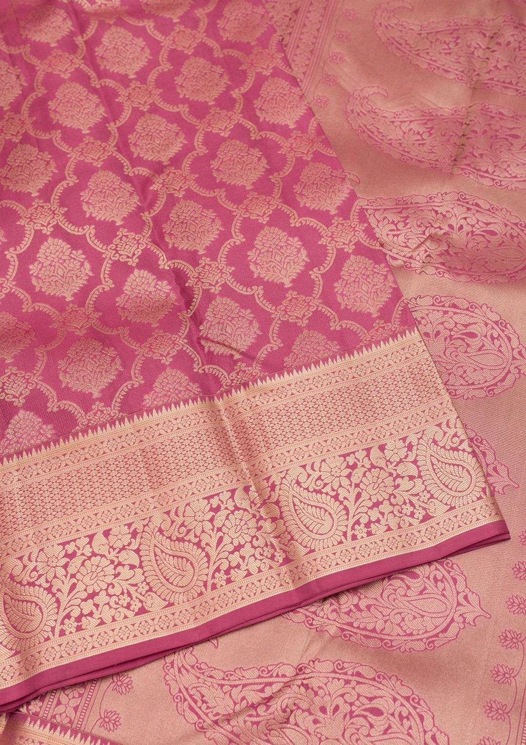 Lavender Zariwork Pure Silk Saree-Koskii