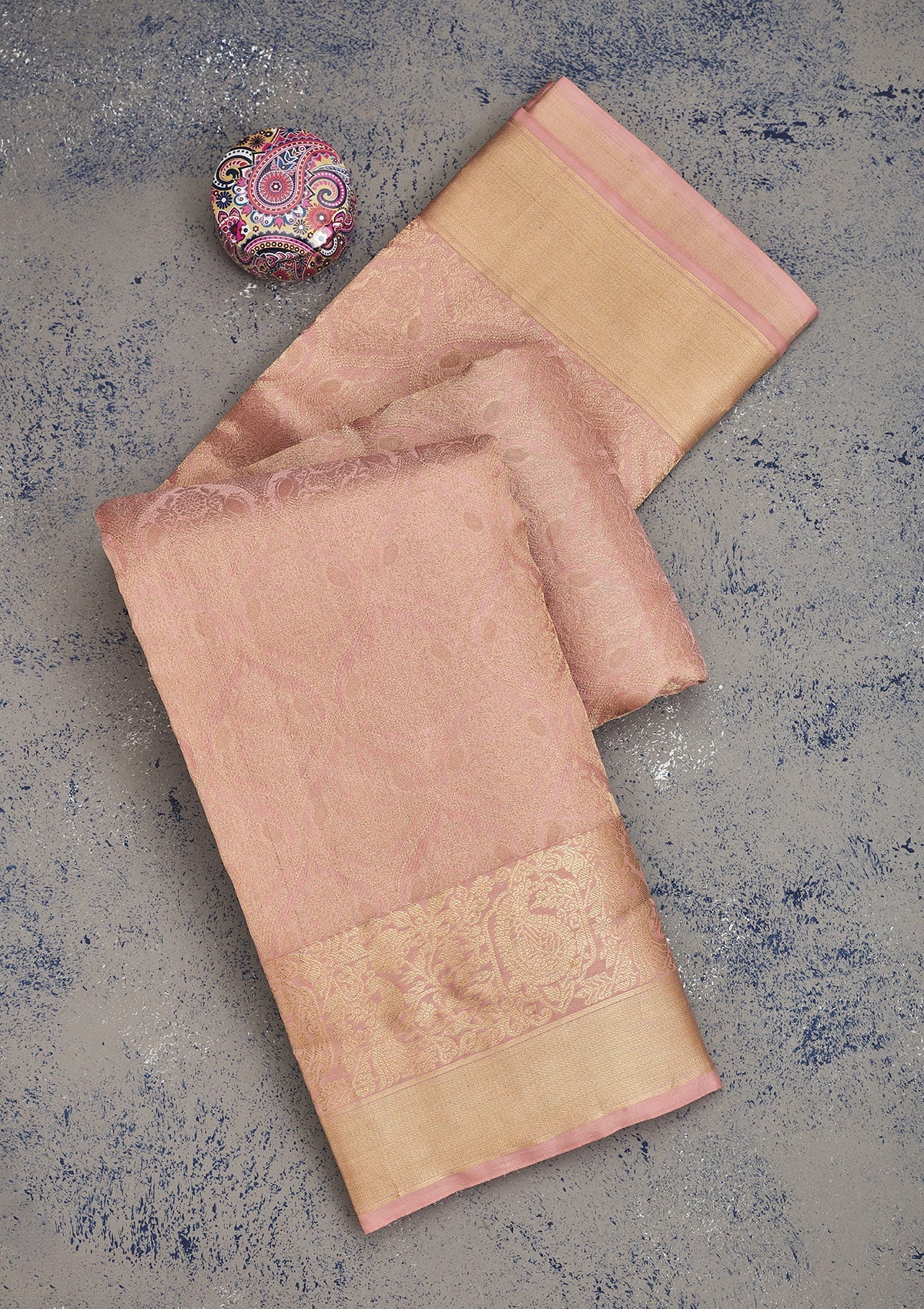 Lavender Zariwork Pure Silk Saree-Koskii