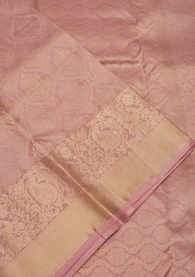 Lavender Zariwork Pure Silk Saree-Koskii