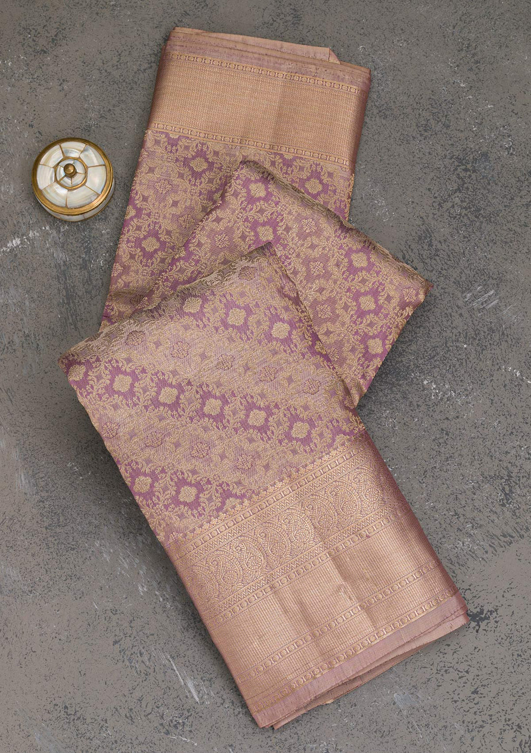 Lavender Zariwork Pure Silk Saree-Koskii