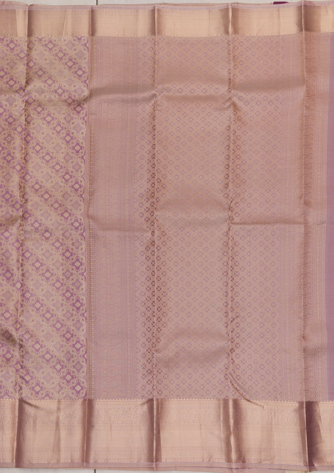 Lavender Zariwork Pure Silk Saree-Koskii