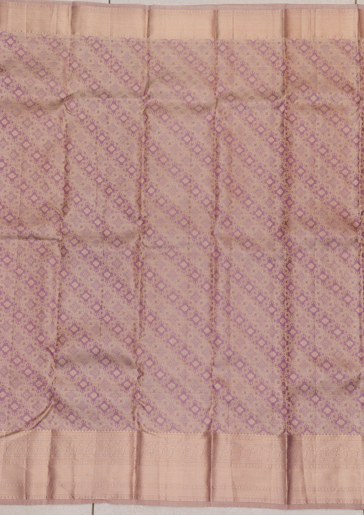 Lavender Zariwork Pure Silk Saree-Koskii