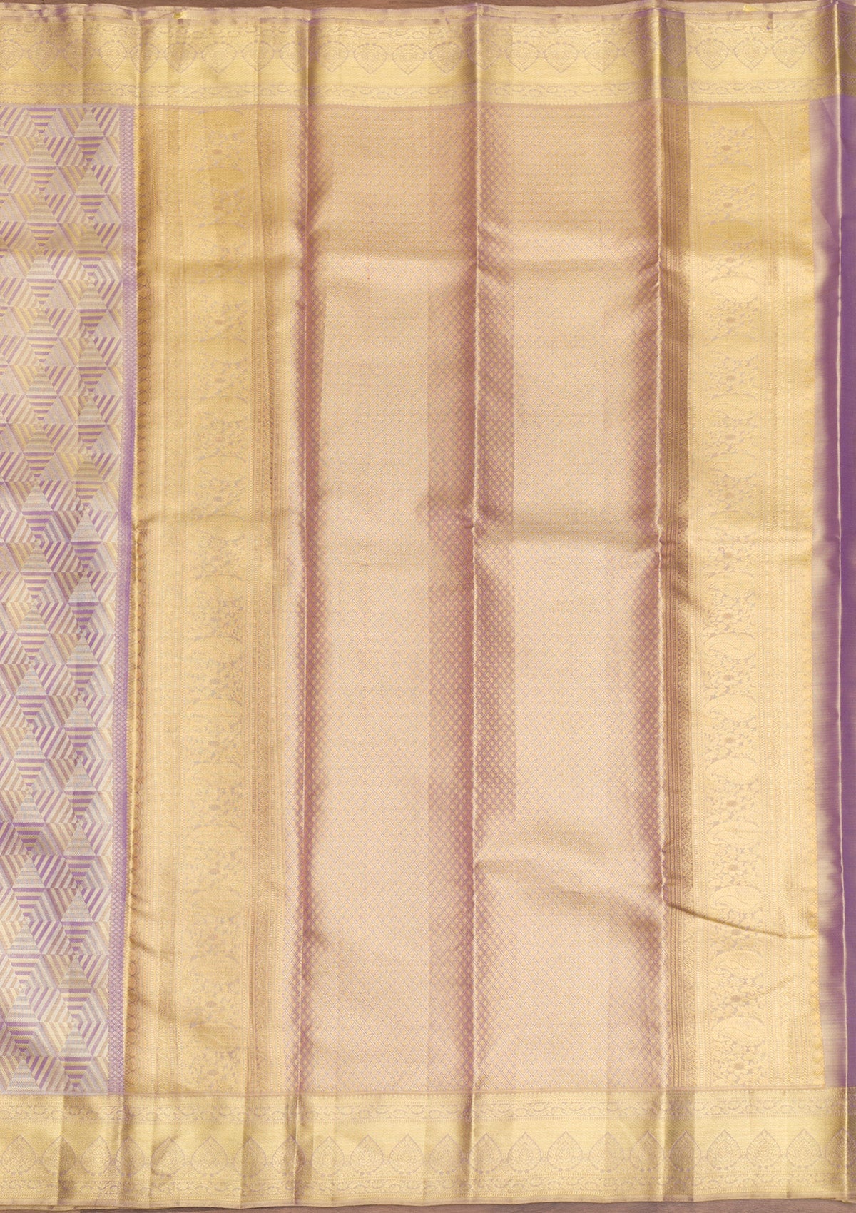 Lavender Zariwork Pure Silk Saree-Koskii