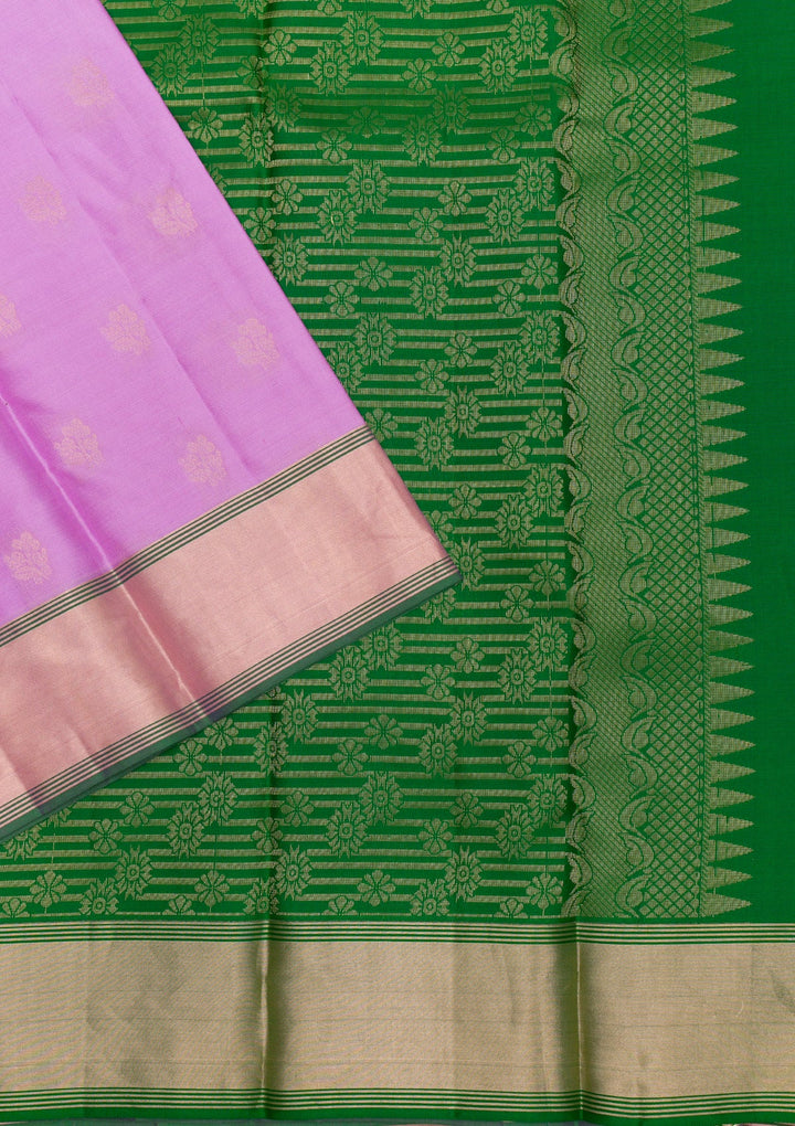 Lavender Zariwork Pure Silk Saree-Koskii
