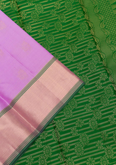 Lavender Zariwork Pure Silk Saree-Koskii