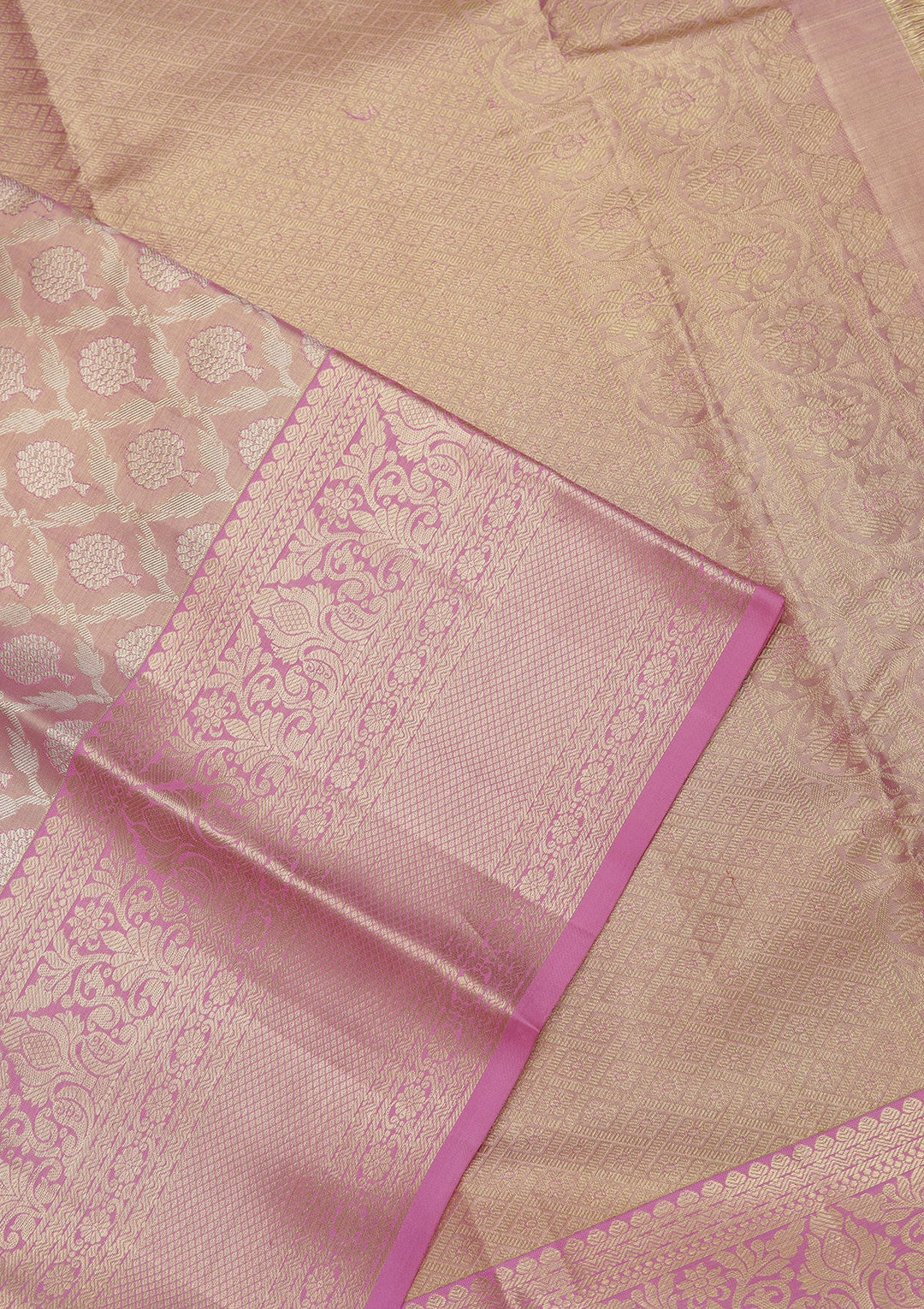 Lavender Zariwork Pure Silk Saree-Koskii
