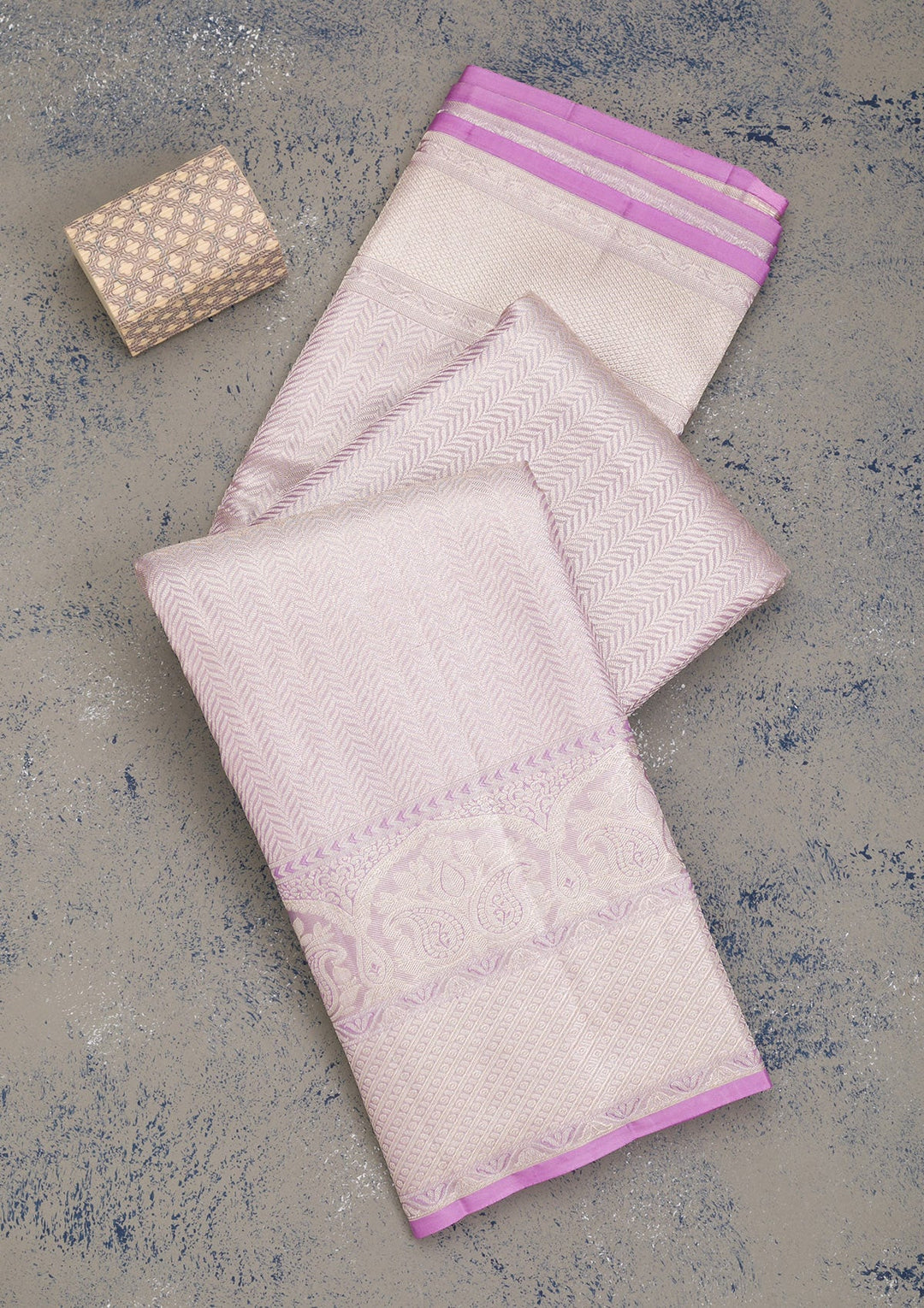 Lavender Zariwork Pure Silk Saree-Koskii