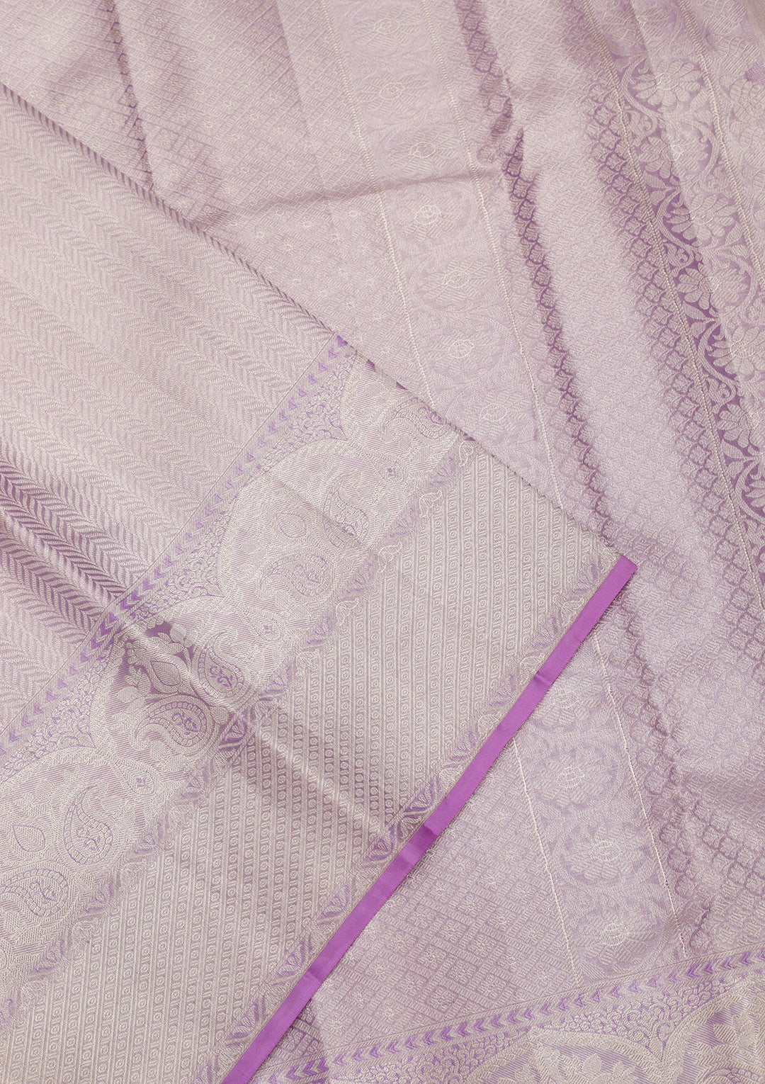 Lavender Zariwork Pure Silk Saree-Koskii