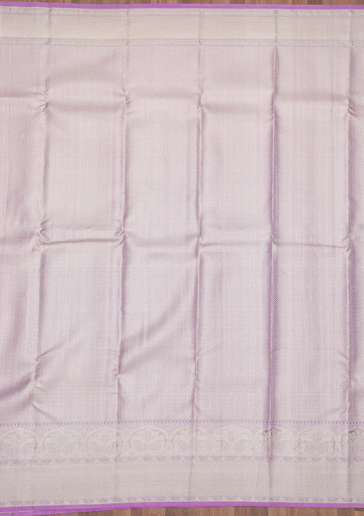 Lavender Zariwork Pure Silk Saree-Koskii