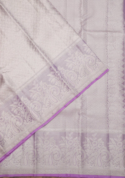 Lavender Zariwork Pure Silk Saree-Koskii