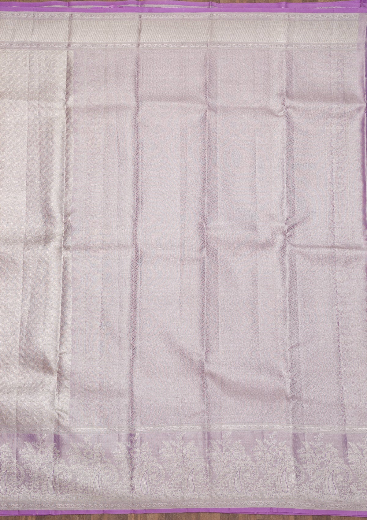 Lavender Zariwork Pure Silk Saree-Koskii