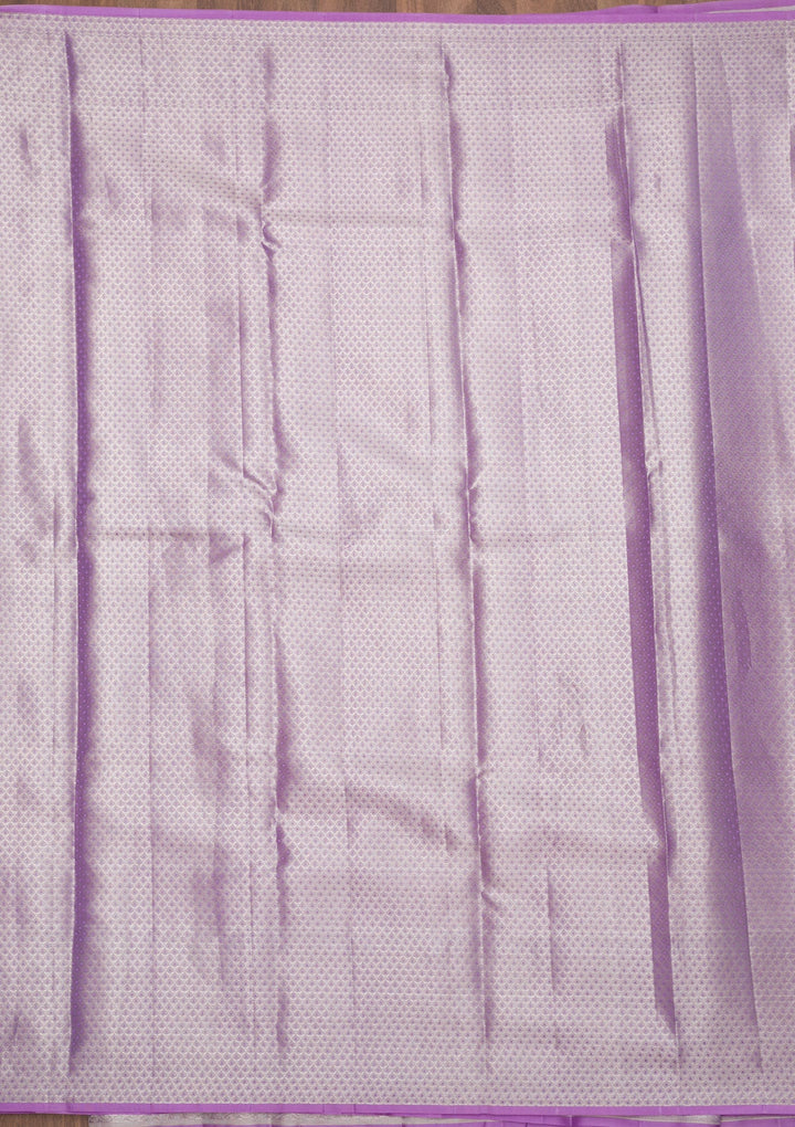 Lavender Zariwork Pure Silk Saree-Koskii