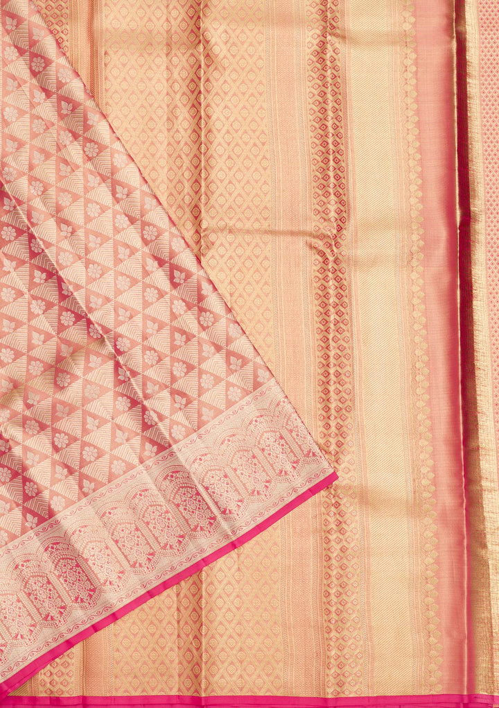 Lavender Zariwork Pure Silk Saree-Koskii