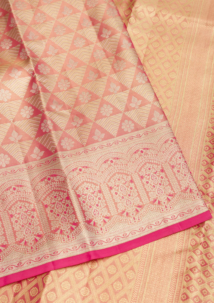 Lavender Zariwork Pure Silk Saree-Koskii