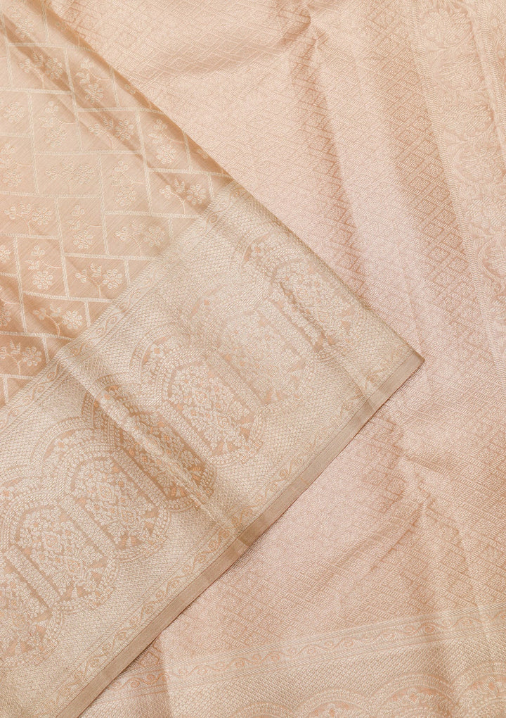 Lavender Zariwork Pure Silk Saree-Koskii