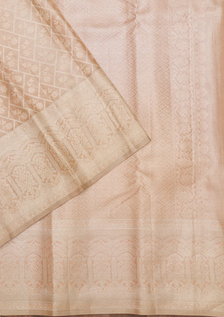 Lavender Zariwork Pure Silk Saree-Koskii