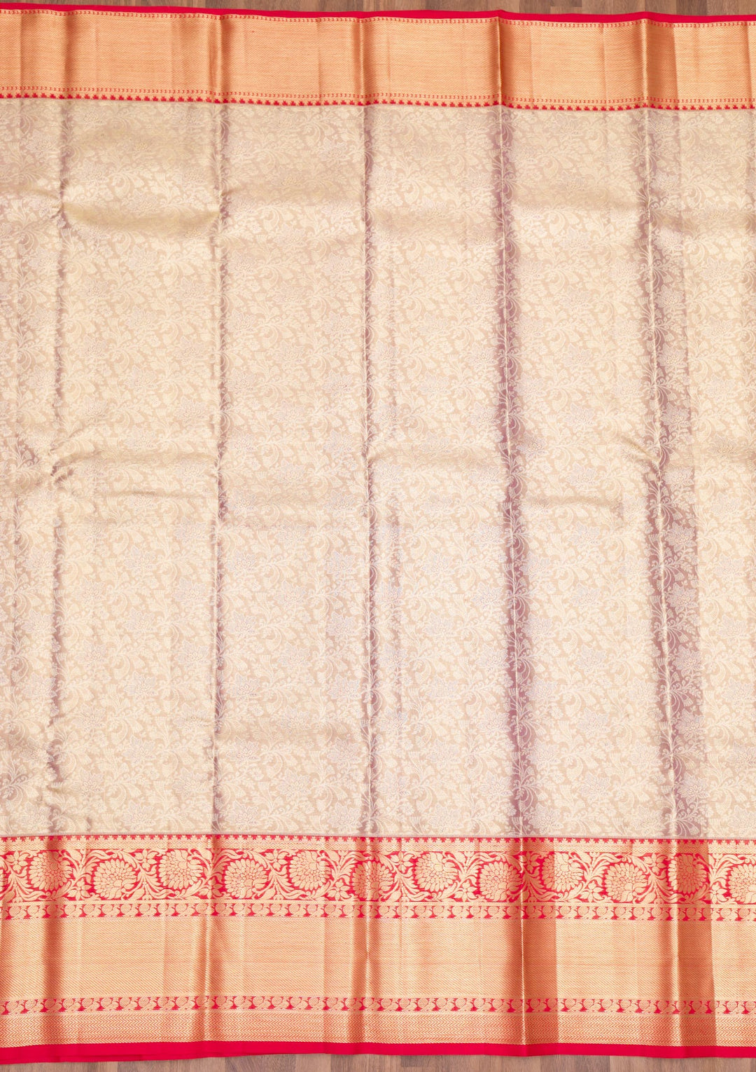 Lavender Zariwork Pure Silk Saree-Koskii