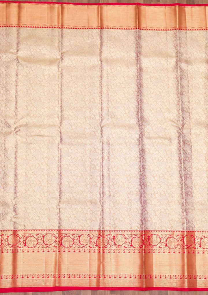 Lavender Zariwork Pure Silk Saree-Koskii