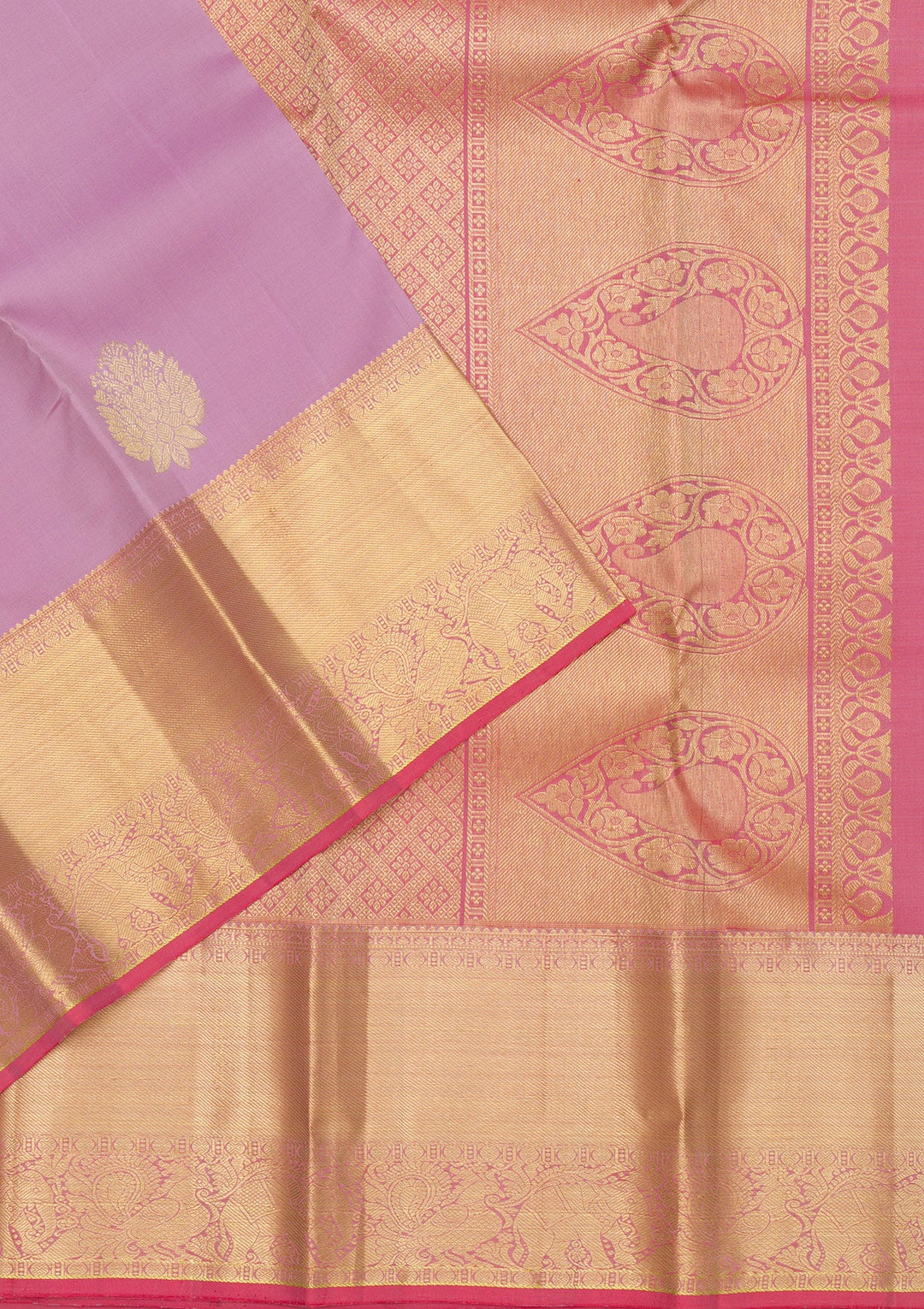 Lavender Zariwork Pure Silk Saree-Koskii