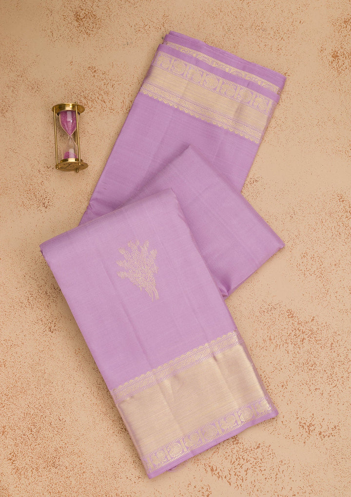Lavender Zariwork Pure Silk Saree-Koskii