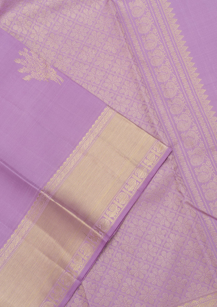 Lavender Zariwork Pure Silk Saree-Koskii