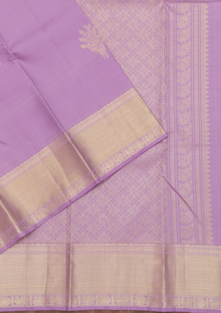 Lavender Zariwork Pure Silk Saree-Koskii