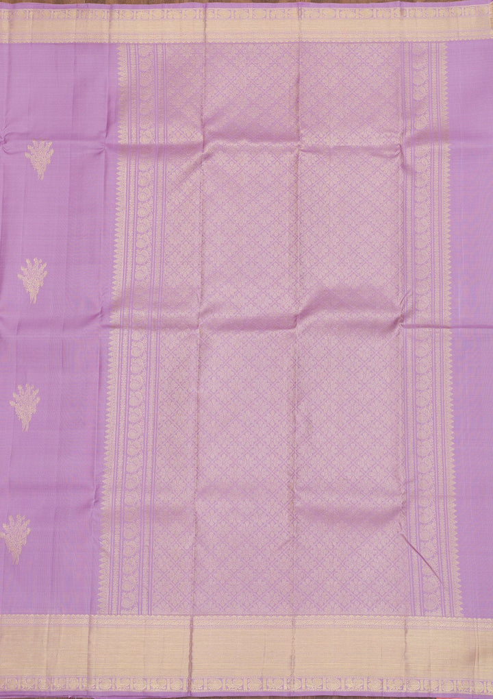 Lavender Zariwork Pure Silk Saree-Koskii