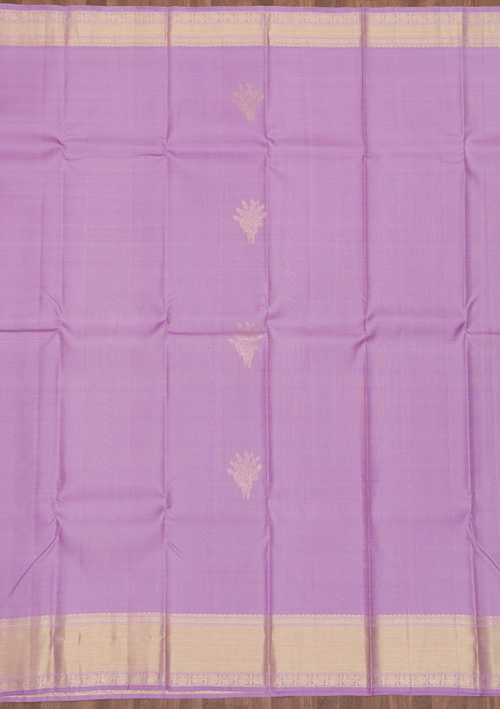 Lavender Zariwork Pure Silk Saree-Koskii