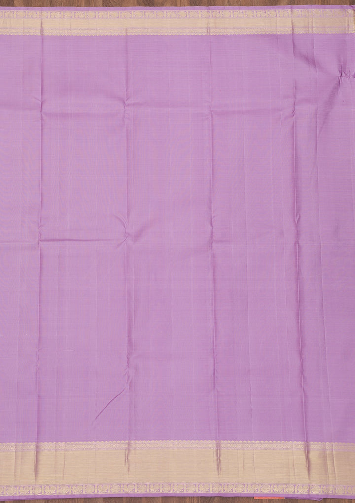 Lavender Zariwork Pure Silk Saree-Koskii
