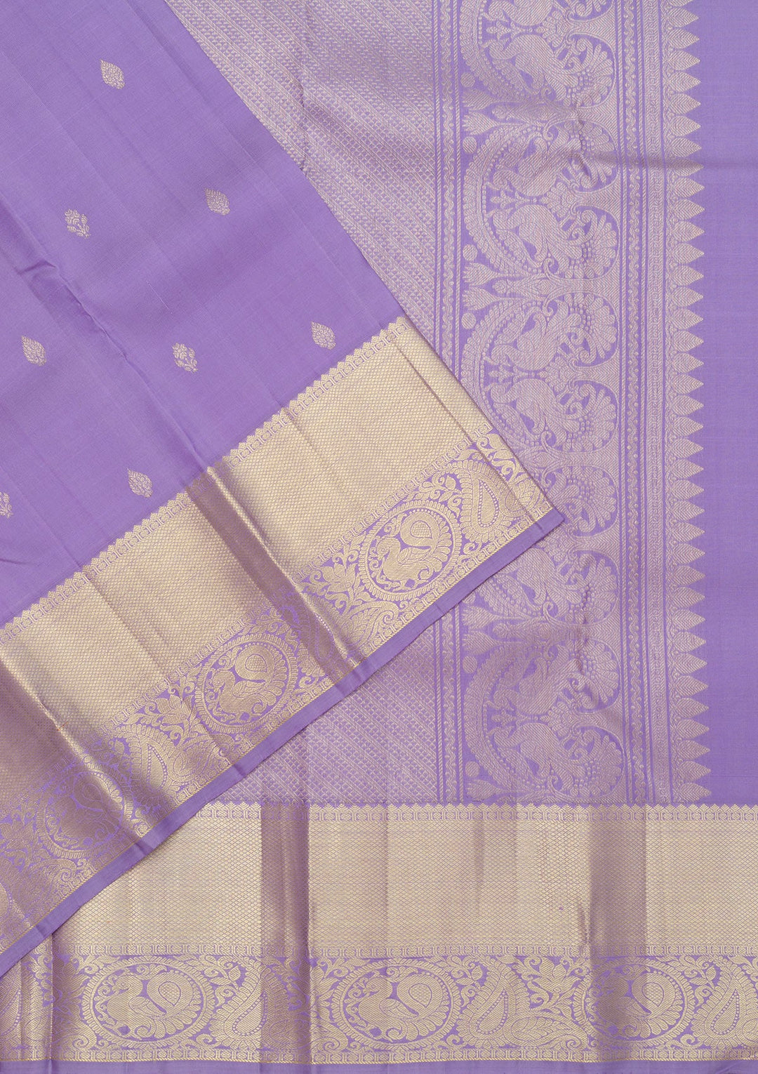 Lavender Zariwork Pure Silk Saree-Koskii