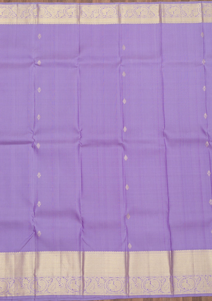 Lavender Zariwork Pure Silk Saree-Koskii