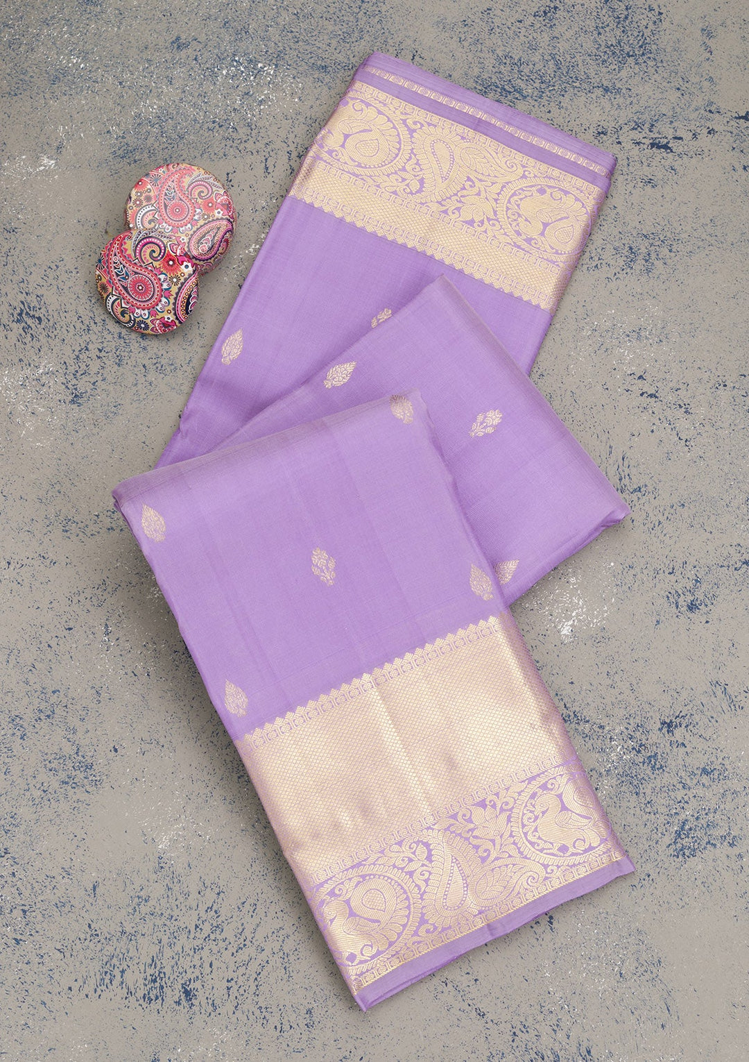 Lavender Zariwork Pure Silk Saree-Koskii