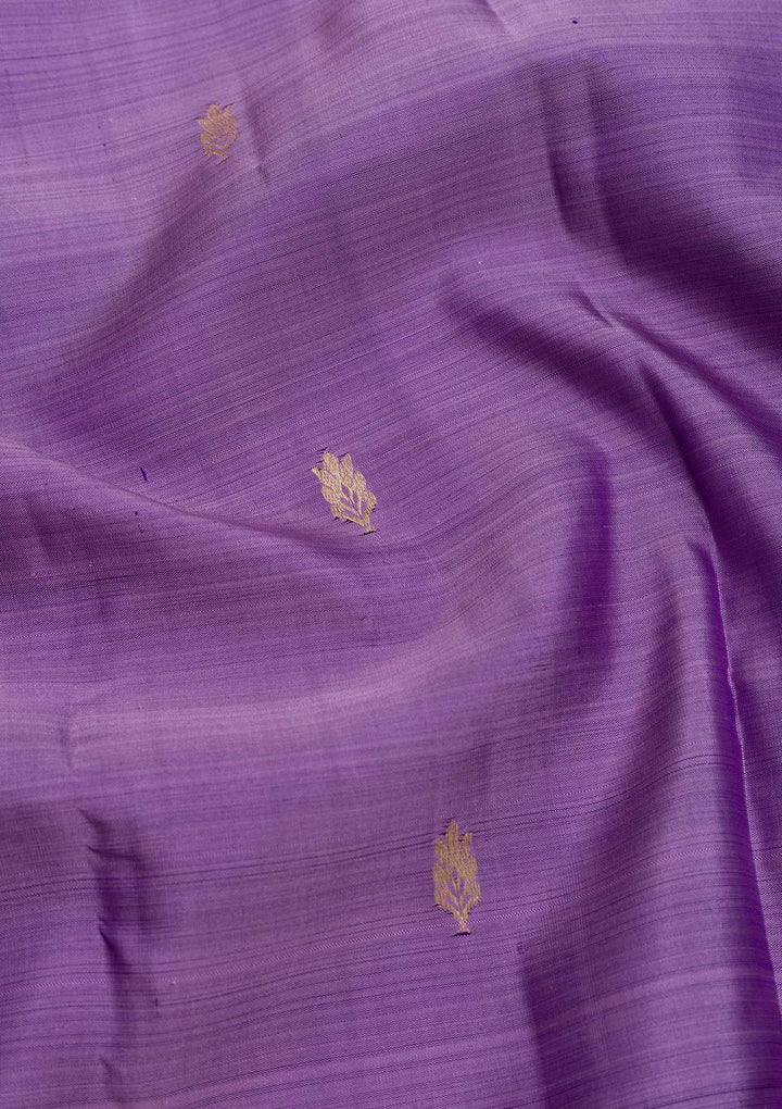 Lavender Zariwork Pure Silk Saree-Koskii