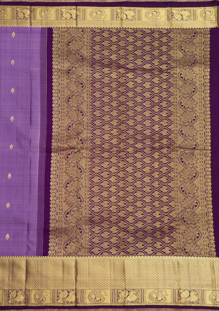 Lavender Zariwork Pure Silk Saree-Koskii