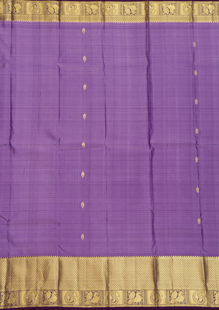 Lavender Zariwork Pure Silk Saree-Koskii