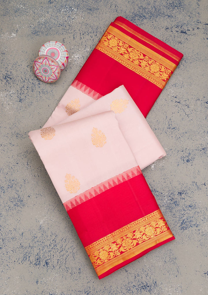 Lavender Zariwork Pure Silk Saree-Koskii