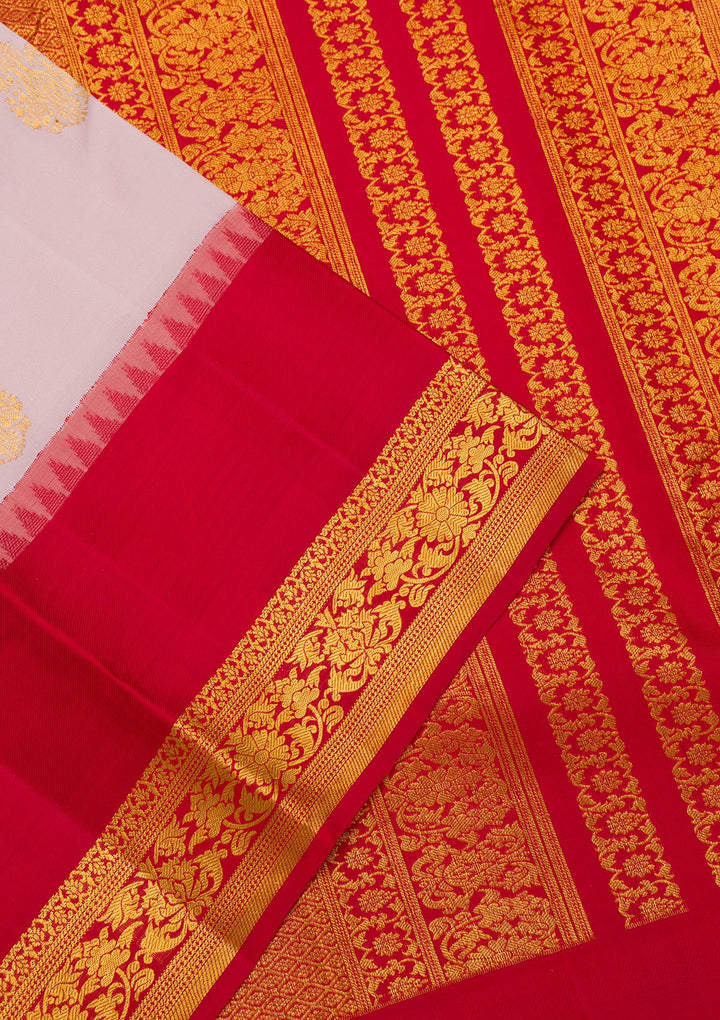 Lavender Zariwork Pure Silk Saree-Koskii